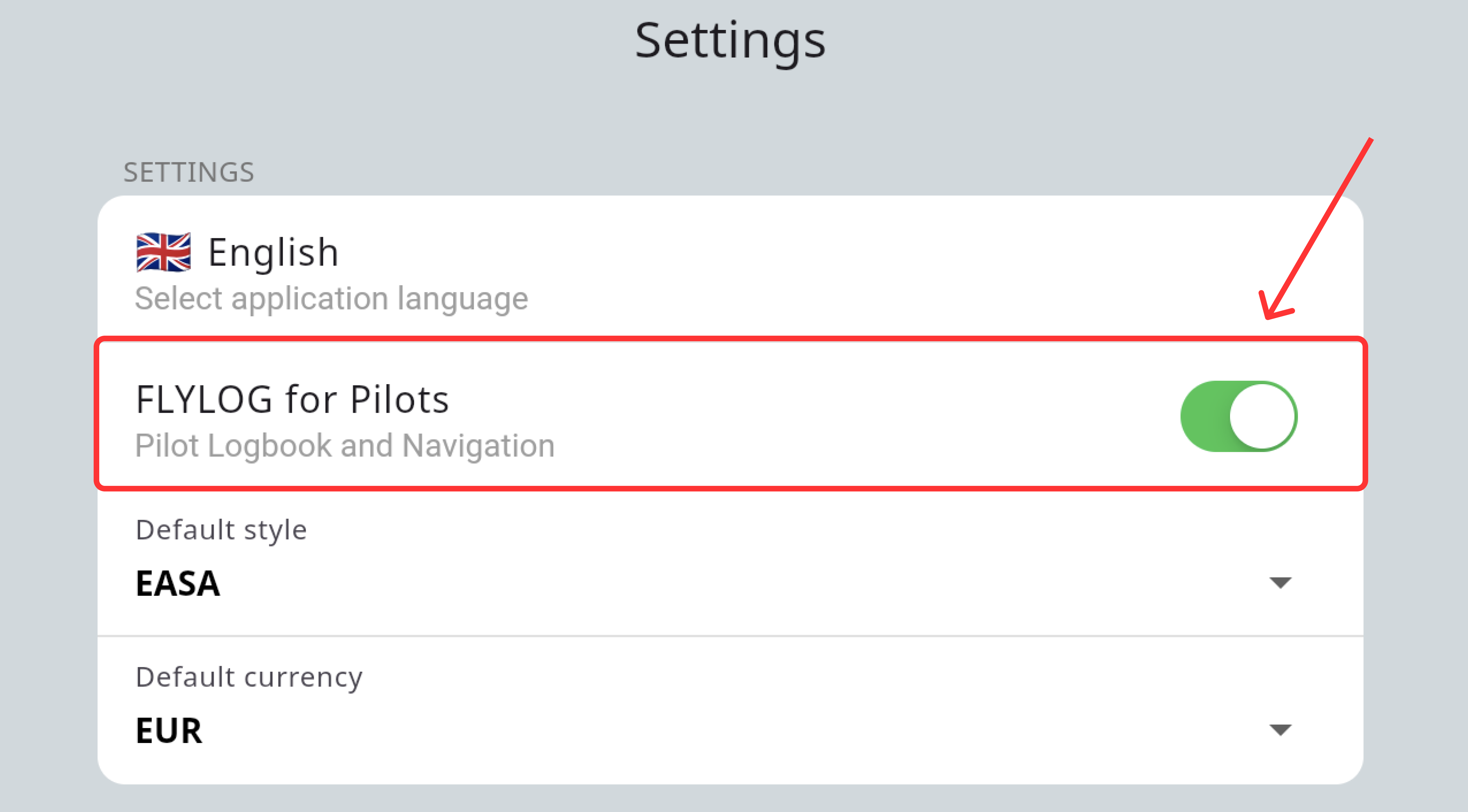 Enable synchronization in the settings