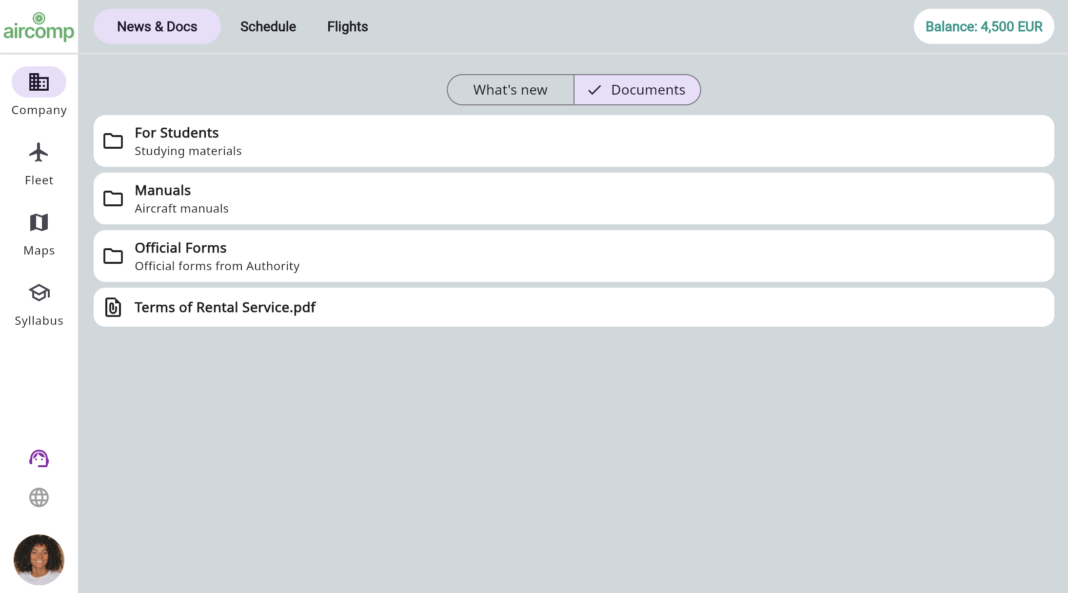 Documents user view