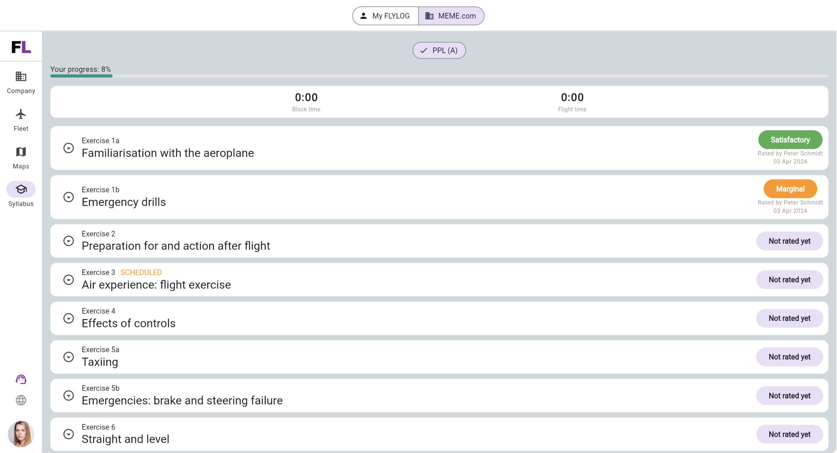 Student syllabus learning dashboard