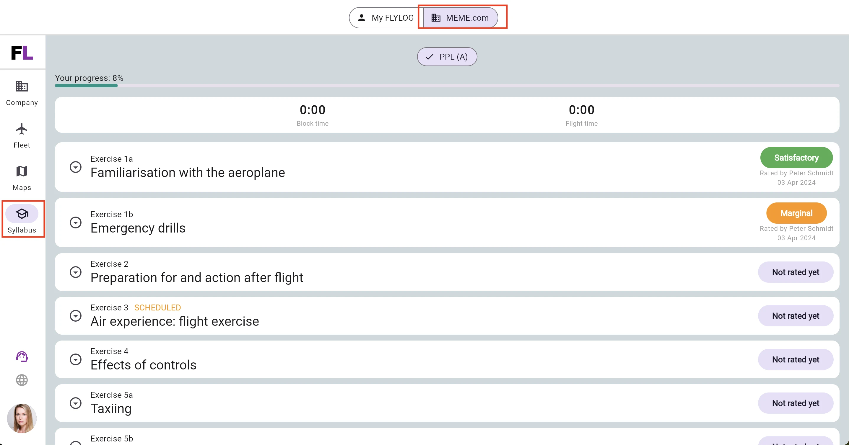 Student learning dashboard